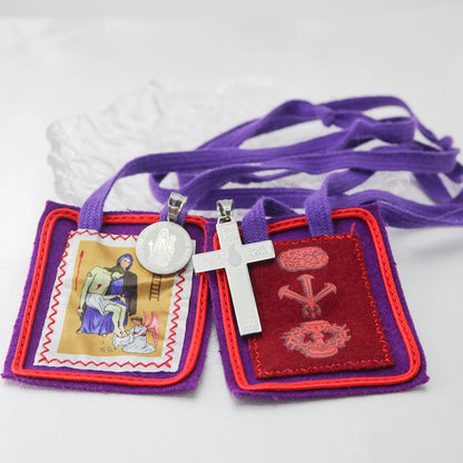 316L Stainless Steel Our Lady of Good Guard Medal Necklace With Chain Marie Julie Jahenny Cross of Forgiveness Protection Charm