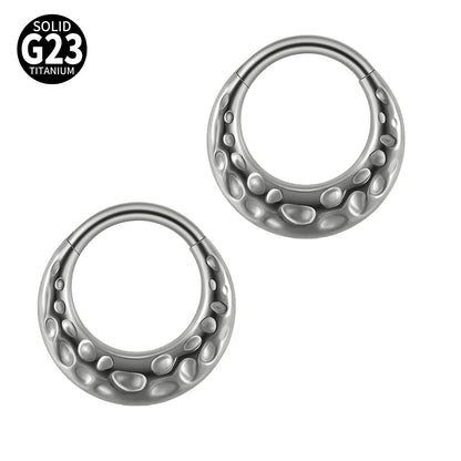 1/2/5PCS Punk Titanium Concave&Convex Crater Moon Septum Piercing Clicker Nose Rings 16G Segment Cartilage Daith Hoop Earring