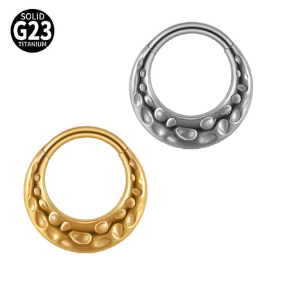 1/2/5PCS Punk Titanium Concave&Convex Crater Moon Septum Piercing Clicker Nose Rings 16G Segment Cartilage Daith Hoop Earring