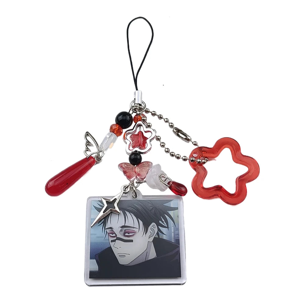 Anime Handmade Jujutsu Inspired Keychains Gojo Phone Bag Accessories Charm Party Gift For Boy and Girl Fans