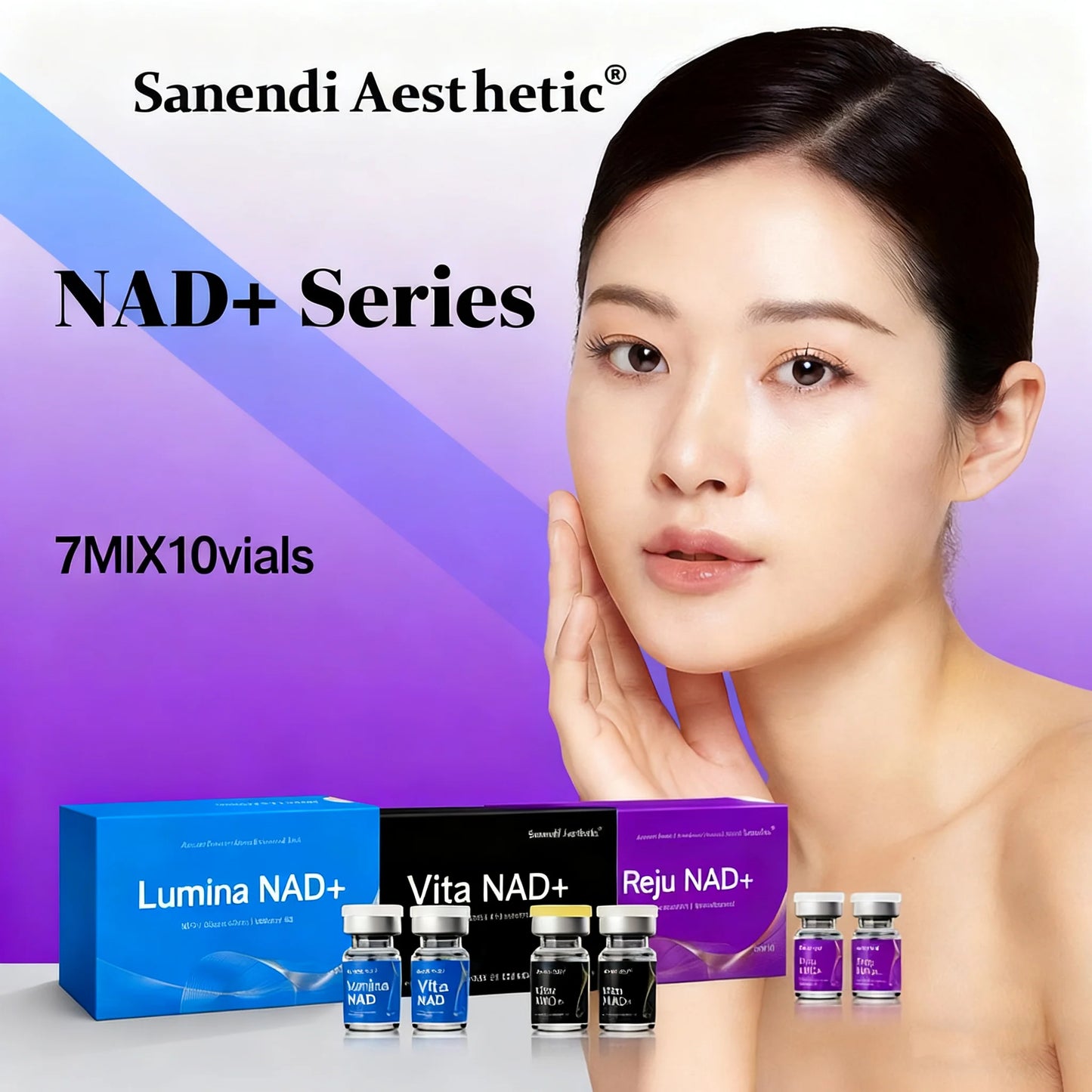 Exoso NAD+ Series Serum For Facial Hyaluronic Acid Collagen Lifting Dr.Pen Serum Firm Korean Skin Care 10 Vials