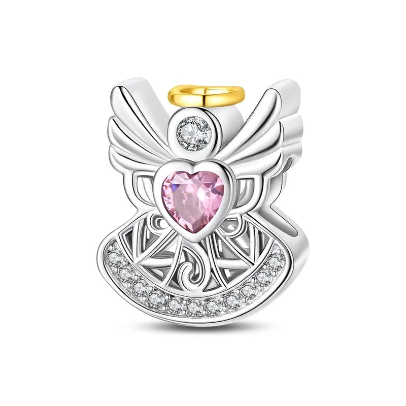Original 925 Sterling Silver Charm Beads Classic Cross Bible Guardian Angel Charms Pendants For Bracelet DIY Birthday Jewelry