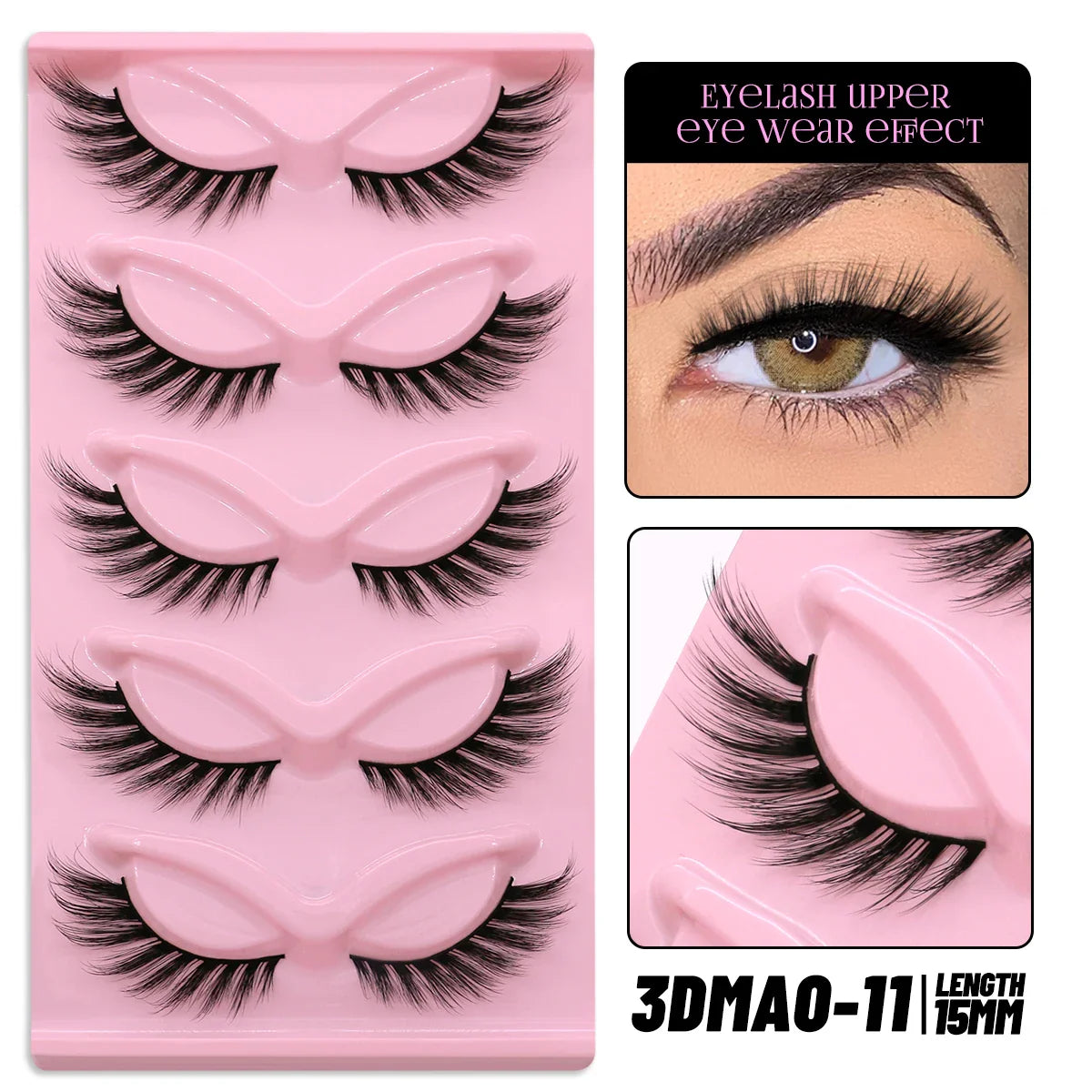 GROINNEYA Cat Eye Lashes Faux Mink Eyelashes Winged End Eye Elongated Eyelashes Fake Lashes Soft Natural long Full Strip Lashes