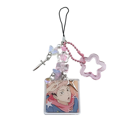 Anime Handmade Jujutsu Inspired Keychains Gojo Phone Bag Accessories Charm Party Gift For Boy and Girl Fans