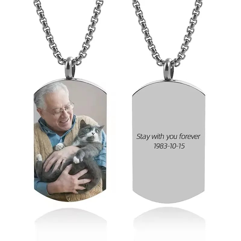 Personalized Photo Heart Urn Necklace for Ashes Cremation Urns Custom Picture Engraved Necklace Keepsake Text Memorial Jewelry