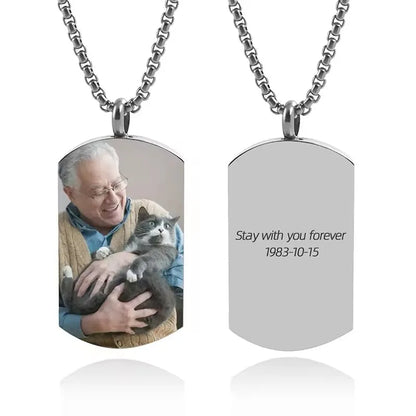 Personalized Photo Heart Urn Necklace for Ashes Cremation Urns Custom Picture Engraved Necklace Keepsake Text Memorial Jewelry