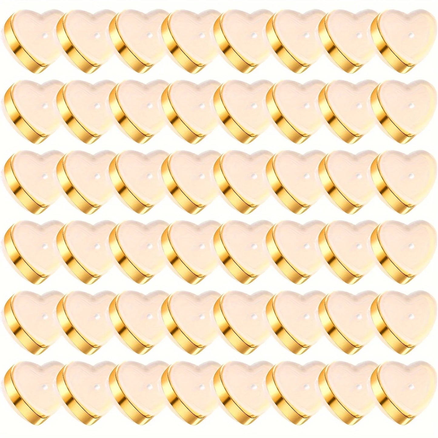 10/20/50Pcs Love Heart Soft Silicone Earring Backs Stoppers Copper Ring Ear Plugs For Jewelry Making DIY Earring Accessories
