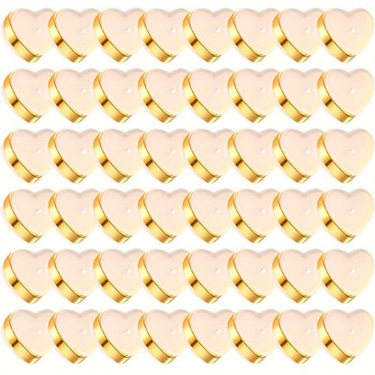 10/20/50Pcs Love Heart Soft Silicone Earring Backs Stoppers Copper Ring Ear Plugs For Jewelry Making DIY Earring Accessories