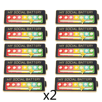 Mood Conversion Brooch Sliding Social Metal Badge Women's  Accessories  Pin Facial Expression Emotion My Social Power Badges Pin