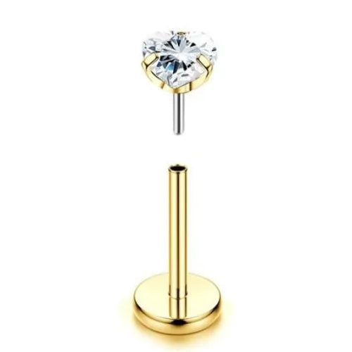 Bobisty 20G Flat Back Studs Earrings for Women Men 14K Gold Plated Push-in Cartilage Helix Tragus Nose Piercing Jewelry