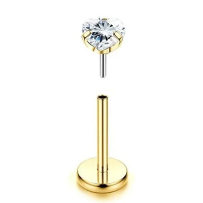 Bobisty 20G Flat Back Studs Earrings for Women Men 14K Gold Plated Push-in Cartilage Helix Tragus Nose Piercing Jewelry