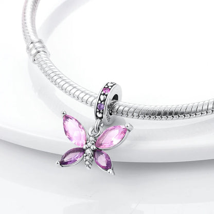 Hot 925 Sterling Silver Charm Beads Butterfly Dragonfly Firefly Charms Fit Original Bracelets DIY Jewelry For Women Gift
