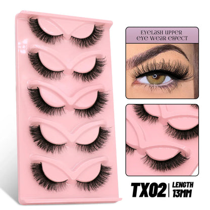 GROINNEYA Cat Eye Lashes Faux Mink Eyelashes Winged End Eye Elongated Eyelashes Fake Lashes Soft Natural long Full Strip Lashes
