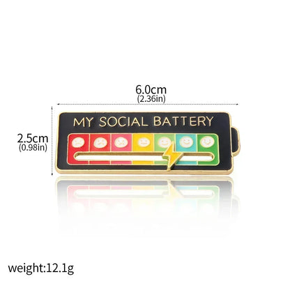 Mood Conversion Brooch Sliding Social Metal Badge Women's  Accessories  Pin Facial Expression Emotion My Social Power Badges Pin