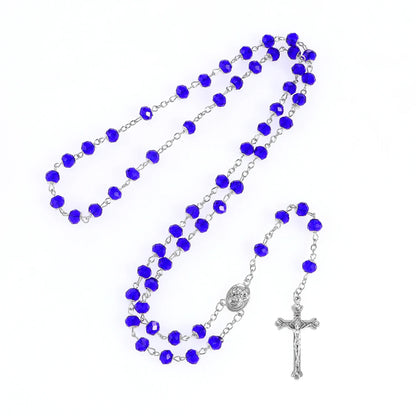Fashion Vintage Cross Necklace Rosary Beads Chain Jesus Crucifix Virgin Mary Pendant Chain Jewelry Necklace