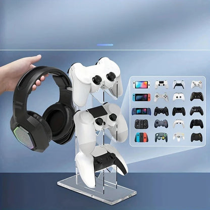 Universal 3-layer Controller Holder and Headphone Holder Game Accessories For PS5 PS4 Storage Holder Black, White, Transparent