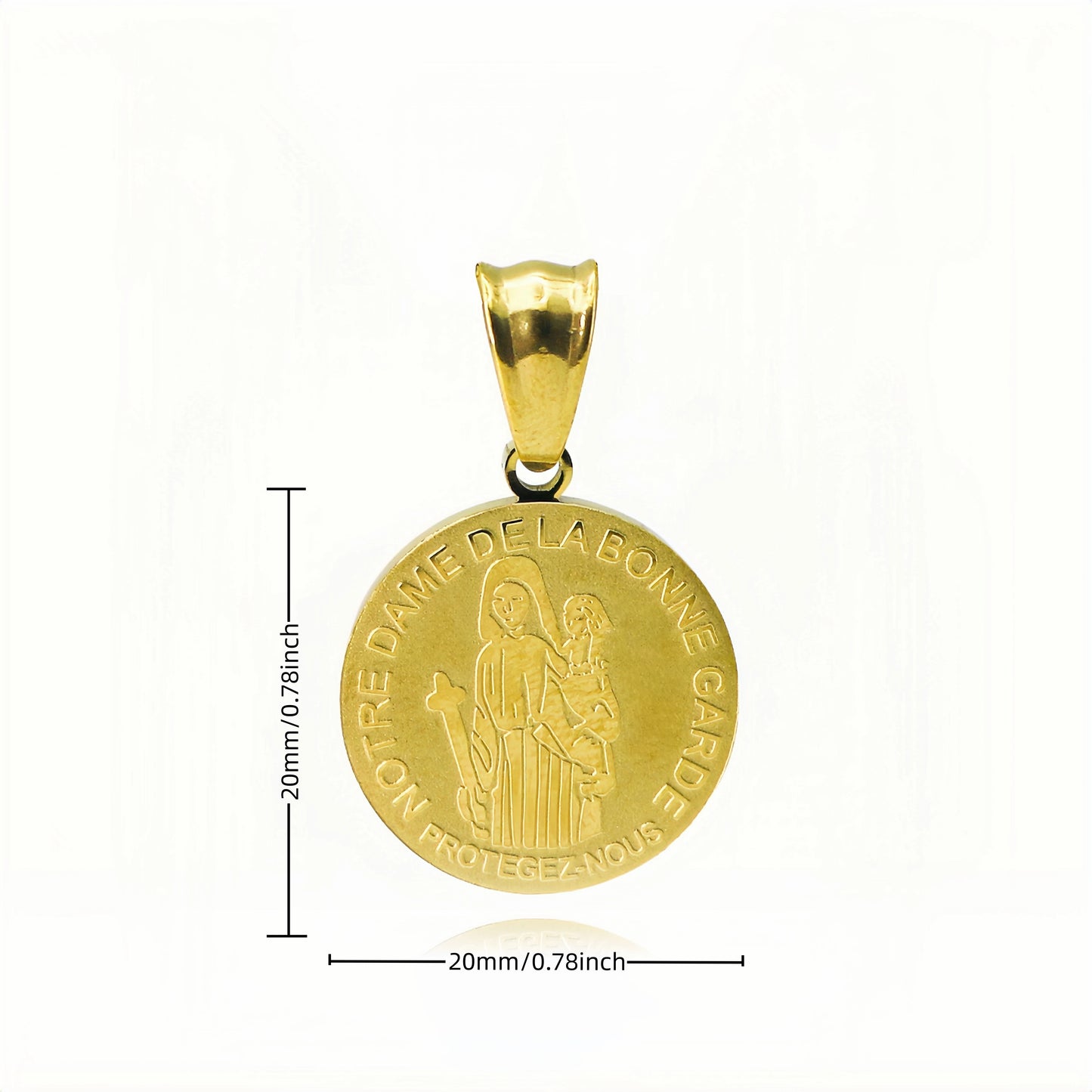 316L Stainless Steel Our Lady of Good Guard Medal Necklace With Chain Marie Julie Jahenny Cross of Forgiveness Protection Charm