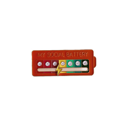 Mood Conversion Brooch Sliding Social Metal Badge Women's  Accessories  Pin Facial Expression Emotion My Social Power Badges Pin