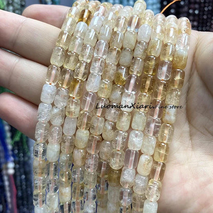 6x9MM Cylinder AA Smoky Quartz Natural Stone Loose Spacer Beads for Jewelry Making DIY Earrings Bracelets Charms Accessories