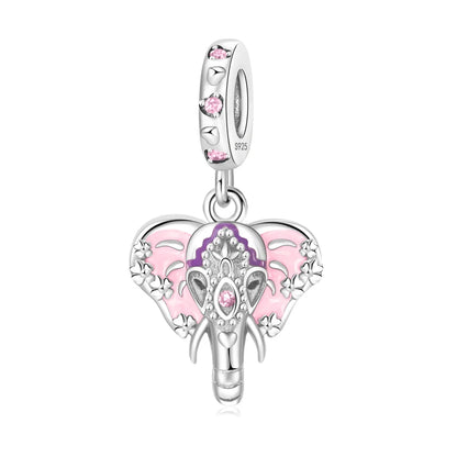 2025 New Silver Plated Elephant, Wombat, Kitten, Bear Dangle Charm Fit Pan Bracelet Bead DIY Women Cute Pet Serise Jewelry Gift