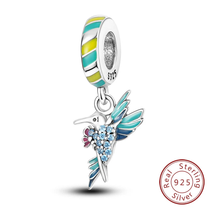 Hot 925 Sterling Silver Charm Beads Butterfly Dragonfly Firefly Charms Fit Original Bracelets DIY Jewelry For Women Gift