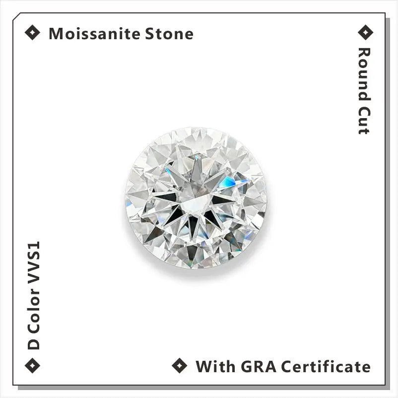 Moissanite Stone VVS1 D Color Round Cut 0.10ct-12.0ct Essential for Jewelry DIY Wholesale Loose Stones Pass Tester with Report