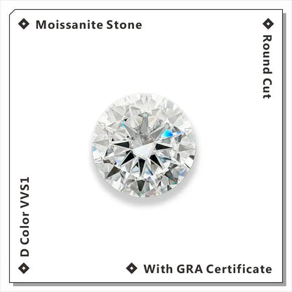 Moissanite Stone VVS1 D Color Round Cut 0.10ct-12.0ct Essential for Jewelry DIY Wholesale Loose Stones Pass Tester with Report
