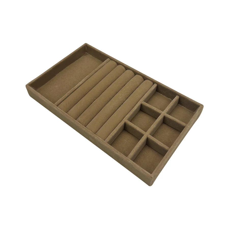 1PC, Flocking Jewelry Box Jewelry Tray, Color: Brown