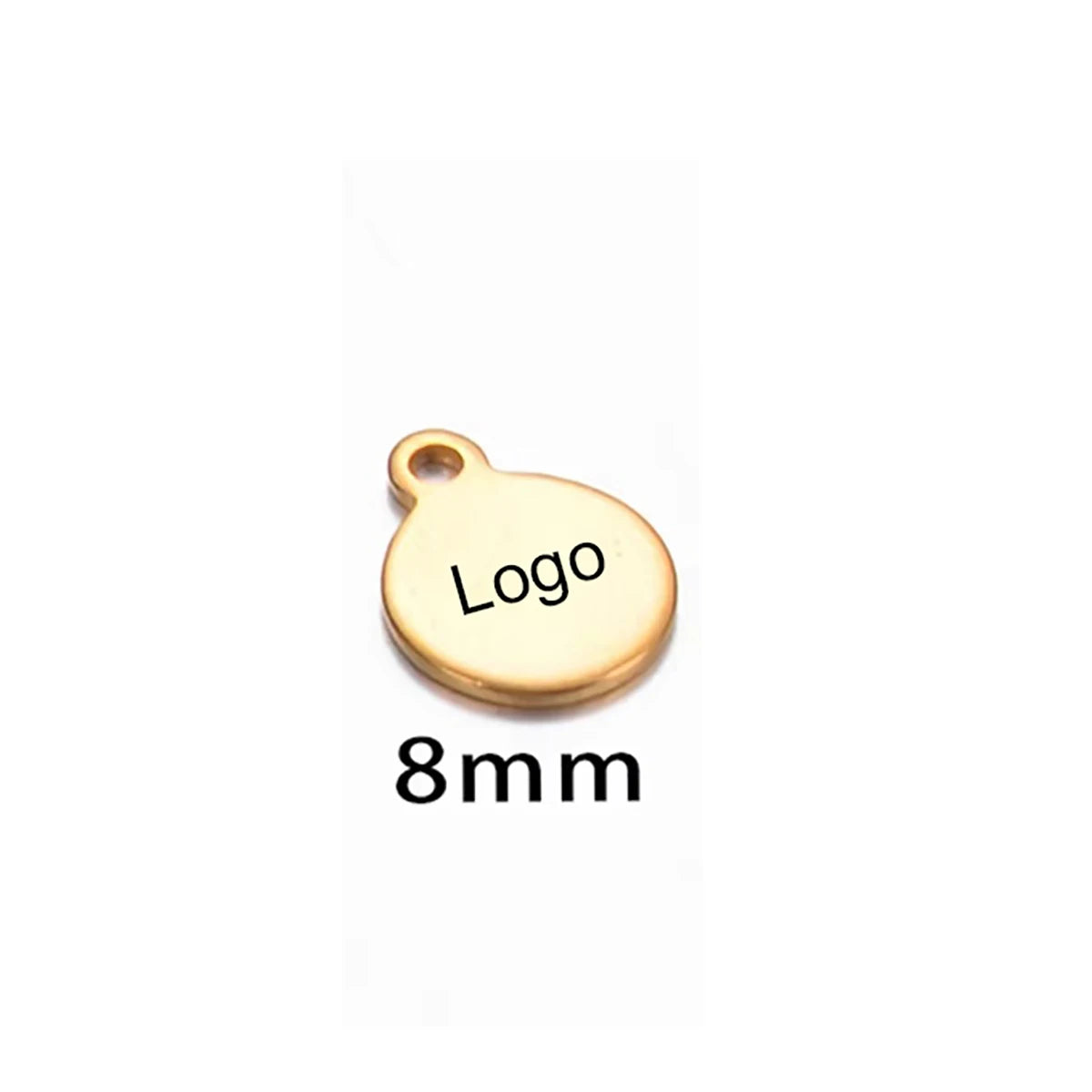 10-50pcs Stainless Steel Circle Round Tag Laser Engraved Logo Name Tail Chain Label for DIY Customize Jewelry Making