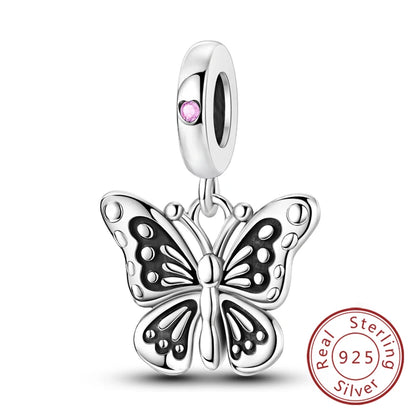 Hot 925 Sterling Silver Charm Beads Butterfly Dragonfly Firefly Charms Fit Original Bracelets DIY Jewelry For Women Gift