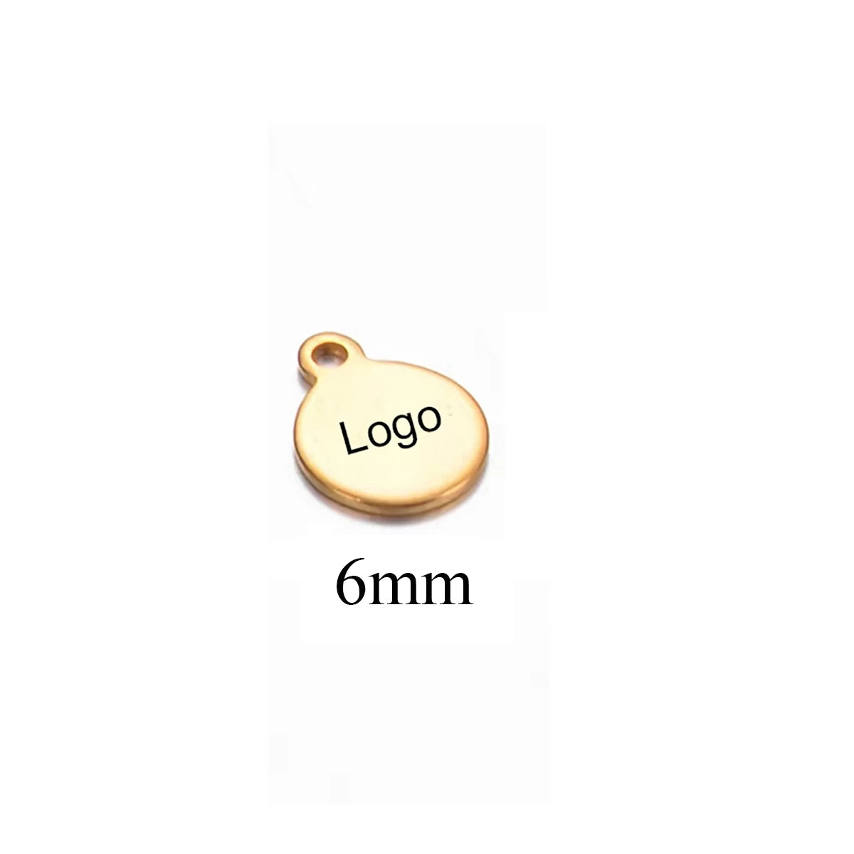 10-50pcs Stainless Steel Circle Round Tag Laser Engraved Logo Name Tail Chain Label for DIY Customize Jewelry Making