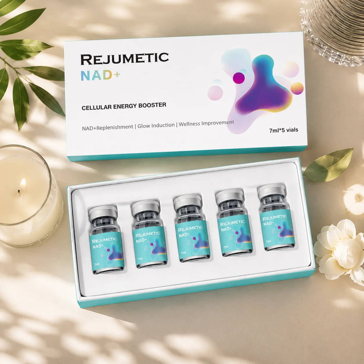 Rejumetic NAD+ Skin Booster 2026 New Moisturezing Hydrating Liquid Solution Home Care Salon Beauty Product 7mlx5vial