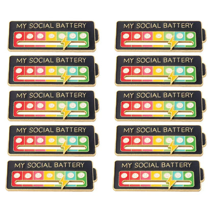 Mood Conversion Brooch Sliding Social Metal Badge Women's  Accessories  Pin Facial Expression Emotion My Social Power Badges Pin
