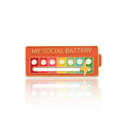 Mood Conversion Brooch Sliding Social Metal Badge Women's  Accessories  Pin Facial Expression Emotion My Social Power Badges Pin