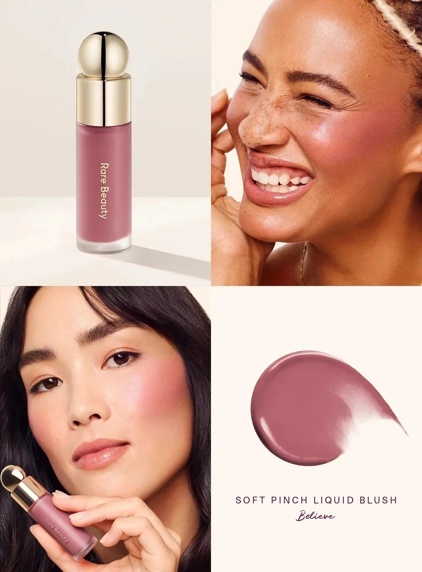 Rare Beauty Lipstick Blush Cream Grace Liquid Blush Waterproof Mositure Face Contour Shadow Blusher Liquid Blusher Plump Makeup