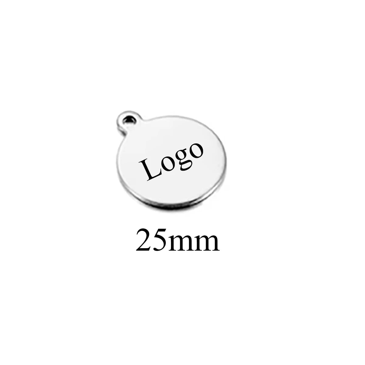 10-50pcs Stainless Steel Circle Round Tag Laser Engraved Logo Name Tail Chain Label for DIY Customize Jewelry Making