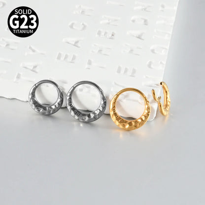 1/2/5PCS Punk Titanium Concave&Convex Crater Moon Septum Piercing Clicker Nose Rings 16G Segment Cartilage Daith Hoop Earring