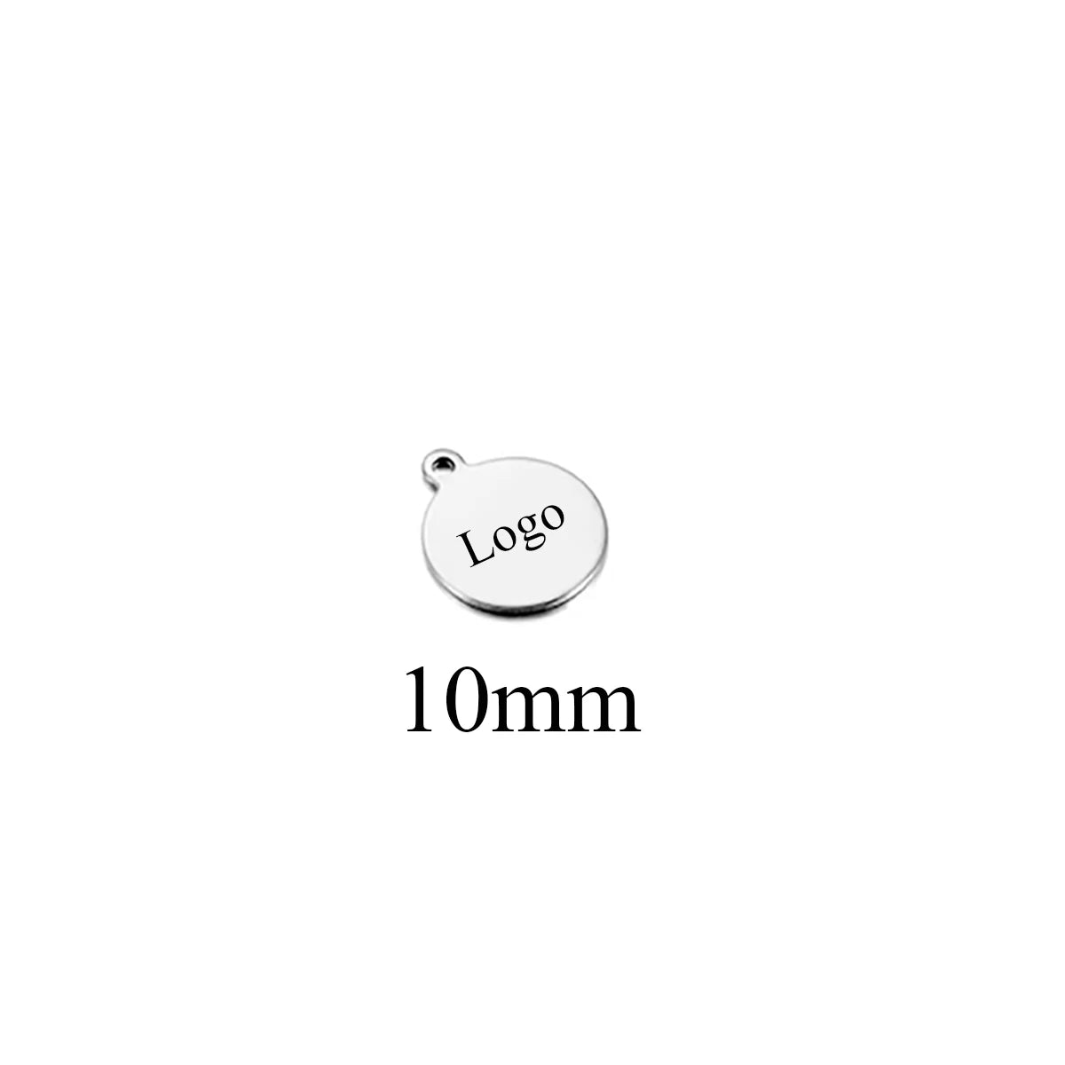 10-50pcs Stainless Steel Circle Round Tag Laser Engraved Logo Name Tail Chain Label for DIY Customize Jewelry Making