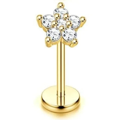 Bobisty 20G Flat Back Studs Earrings for Women Men 14K Gold Plated Push-in Cartilage Helix Tragus Nose Piercing Jewelry