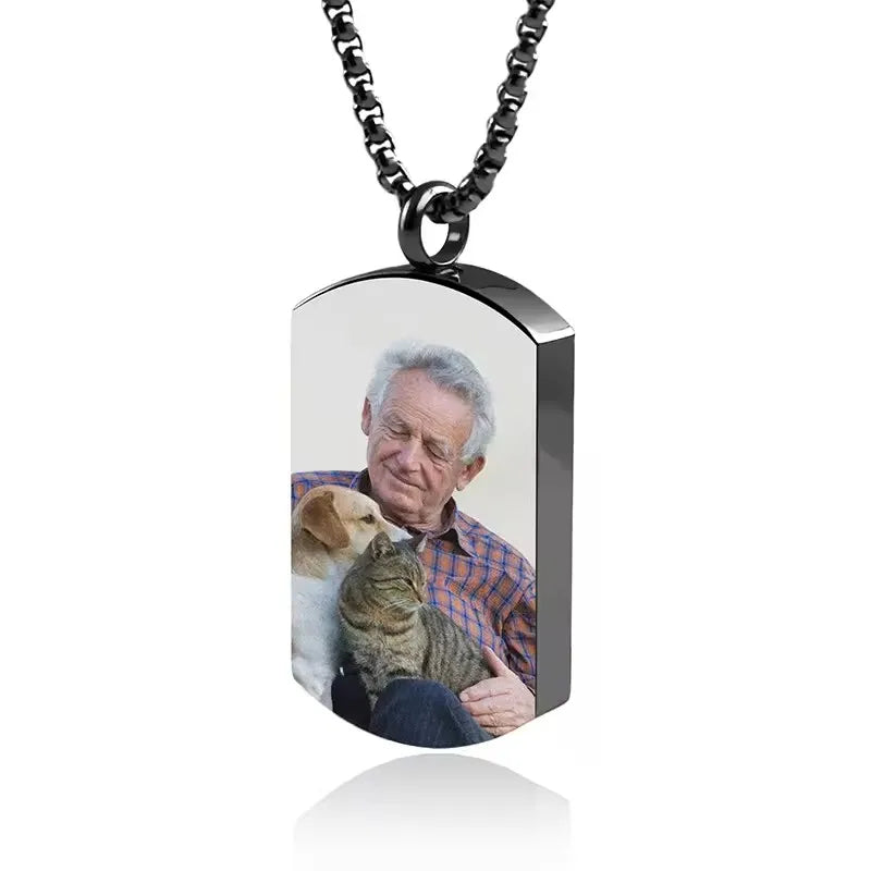 Personalized Photo Heart Urn Necklace for Ashes Cremation Urns Custom Picture Engraved Necklace Keepsake Text Memorial Jewelry