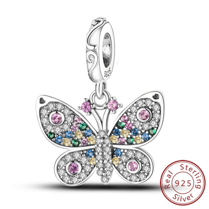 Hot 925 Sterling Silver Charm Beads Butterfly Dragonfly Firefly Charms Fit Original Bracelets DIY Jewelry For Women Gift