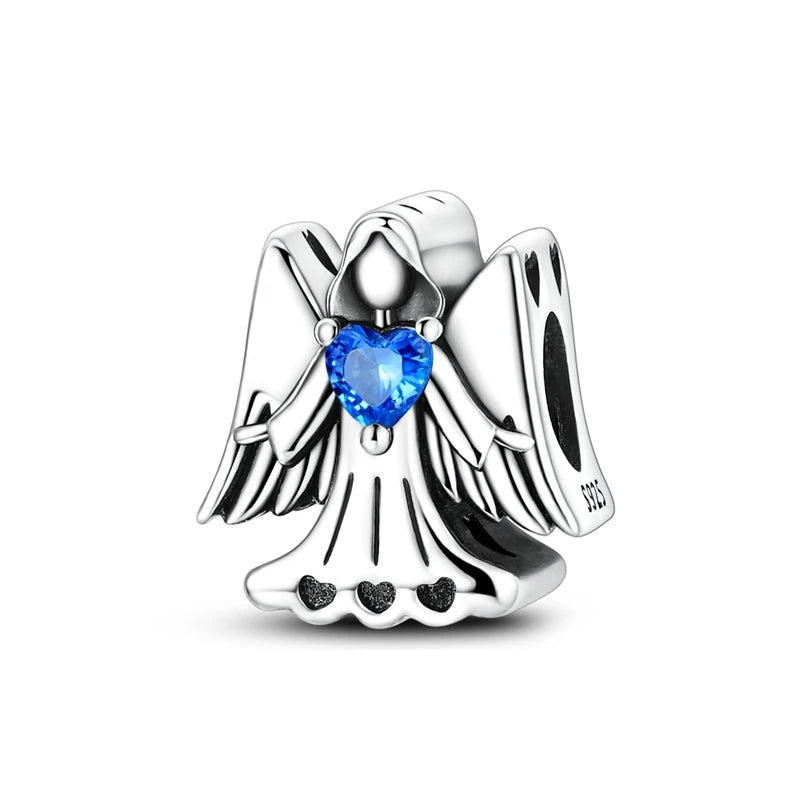 Original 925 Sterling Silver Charm Beads Classic Cross Bible Guardian Angel Charms Pendants For Bracelet DIY Birthday Jewelry