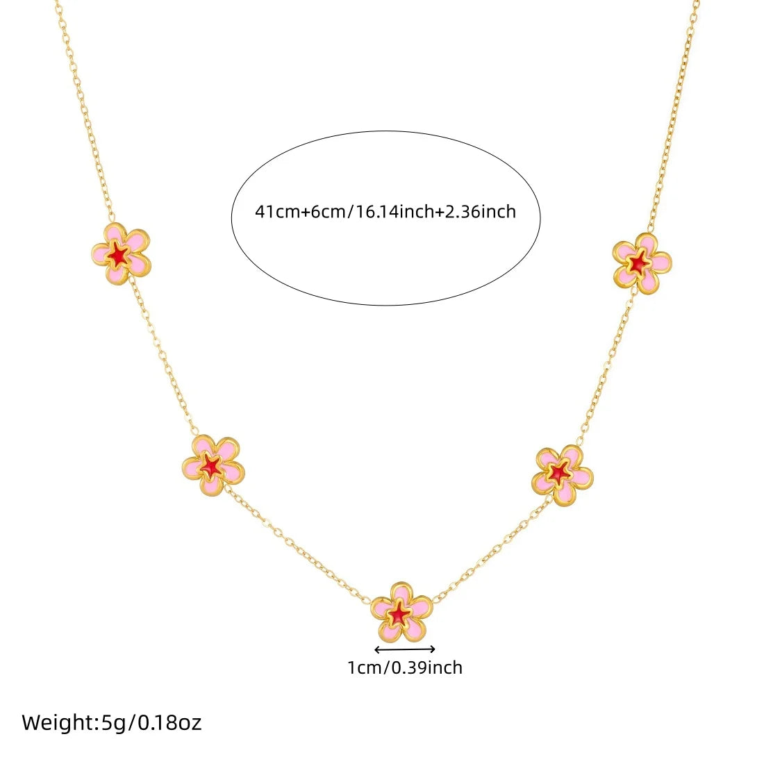 DIEYURO 316L Stainless Steel Pink Dripping Oil Peach Blossom Flowers Necklace Earrings Bracelet Set Lady New Luxury Jewelry Gift