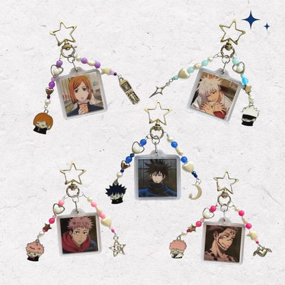 Anime Handmade Jujutsu Inspired Keychains Gojo Phone Bag Accessories Charm Party Gift For Boy and Girl Fans