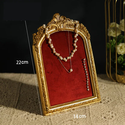 Retro Picture Frame Shape Jewelry Display Stand Earrings Necklace Organizer Rack Jewelry Counter Showcase Props