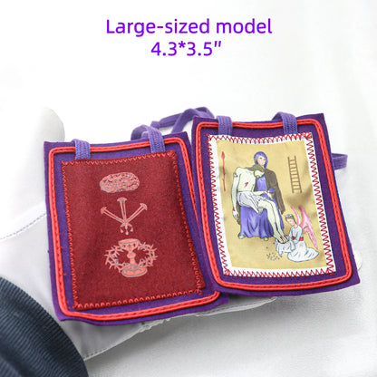 316L Stainless Steel Our Lady of Good Guard Medal Necklace With Chain Marie Julie Jahenny Cross of Forgiveness Protection Charm