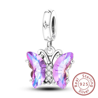 Hot 925 Sterling Silver Charm Beads Butterfly Dragonfly Firefly Charms Fit Original Bracelets DIY Jewelry For Women Gift