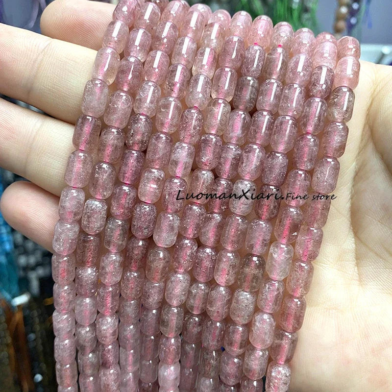 6x9MM Cylinder AA Smoky Quartz Natural Stone Loose Spacer Beads for Jewelry Making DIY Earrings Bracelets Charms Accessories