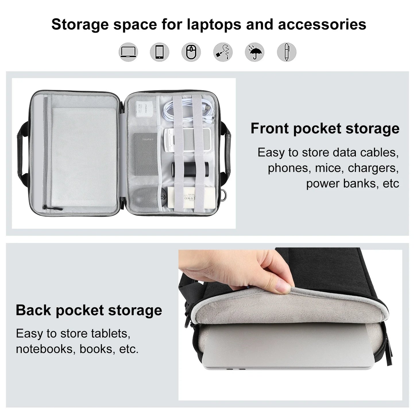 HAWEEL 13.0-14.0 inch/ 14.0-16.0 inch Briefcase Crossbody Laptop Bag For Macbook/ Lenovo/ Thinkpad/ ASUS/ HP & Other Laptop Bag