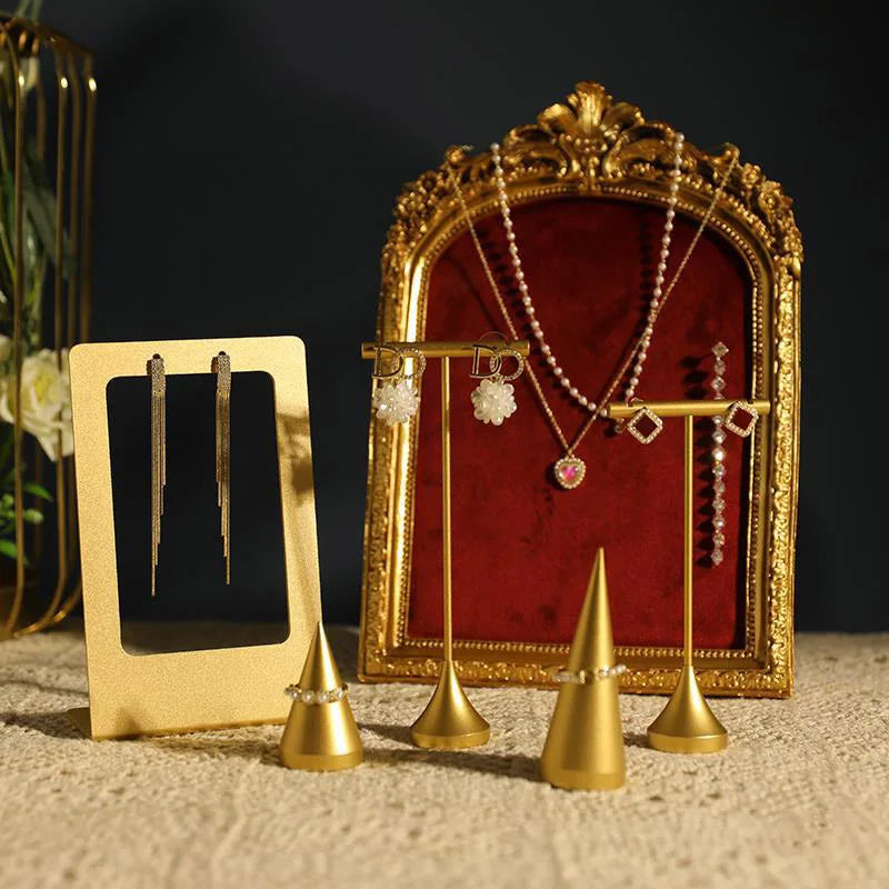 Retro Picture Frame Shape Jewelry Display Stand Earrings Necklace Organizer Rack Jewelry Counter Showcase Props
